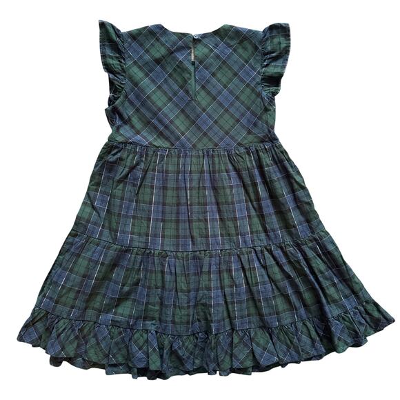 Crewcuts J. Crew Plaid Dress Girls 8 Blue Green Shimmer Holiday Christmas NWT - Picture 16 of 16